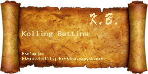 Kolling Bettina névjegykártya